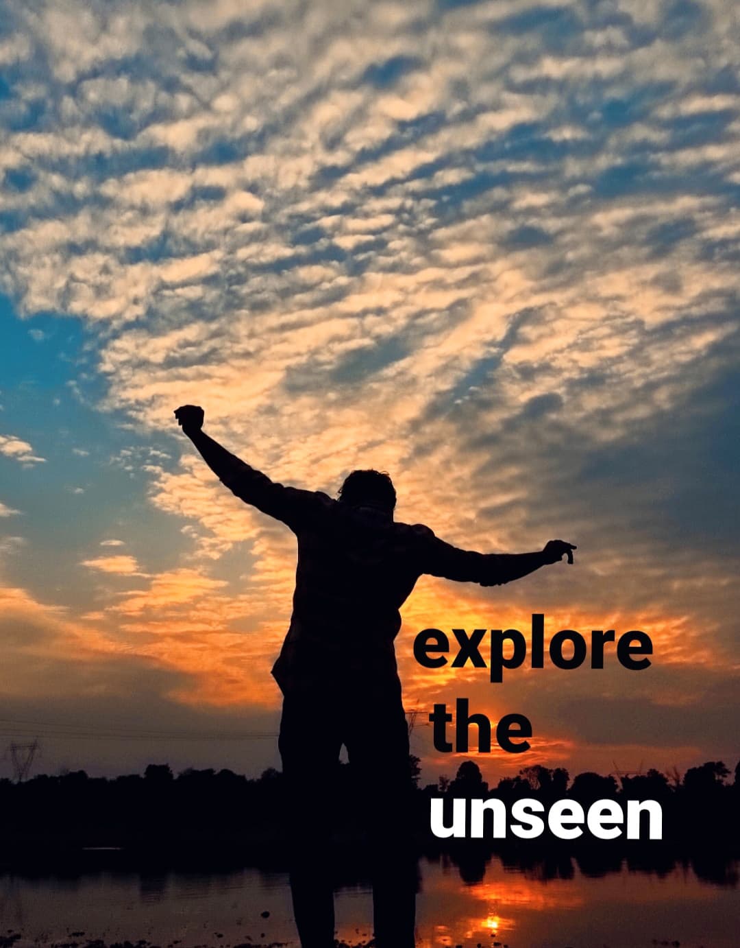 Exploring the unseen — silhouette against sunset sky